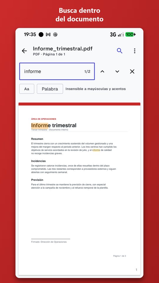 Búsqueda dentro del documento