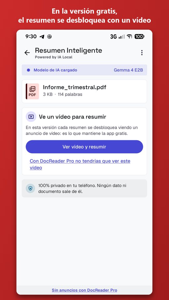 Aviso de la versión gratuita con anuncios